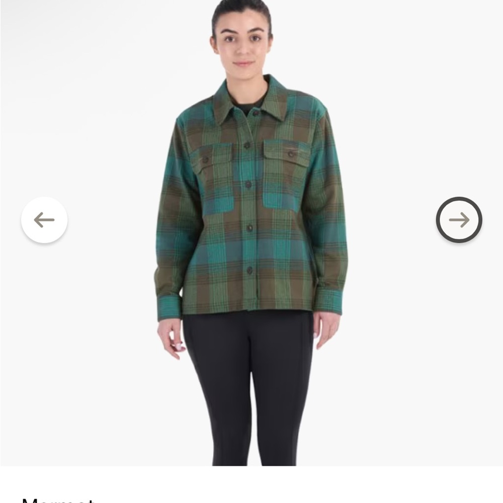 Marmot Women's Teal and Brown Checkered Utility Jacket
